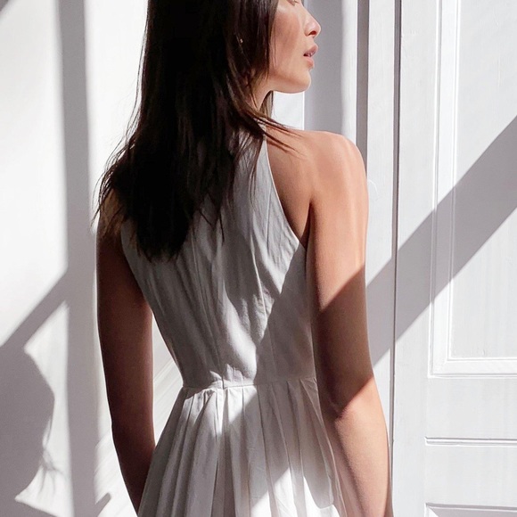 Flowy Pleated Racerback Dress NEW Sz 0 XS White - Picture 5 of 6